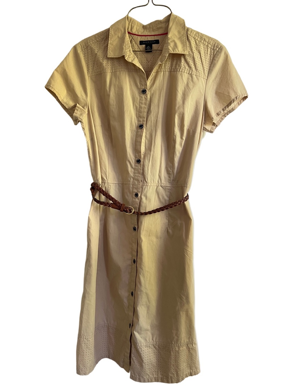 Tommy Hilfiger Short Sleeve Cotton Blend Utility Shirt Dress Size M